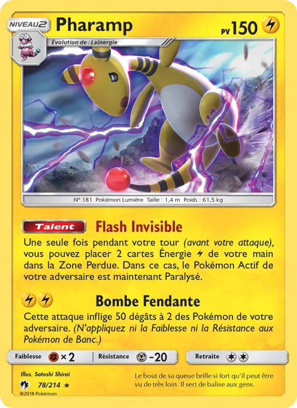 Pharamp — Carte Pokémon 78 Tonnerre Perdu