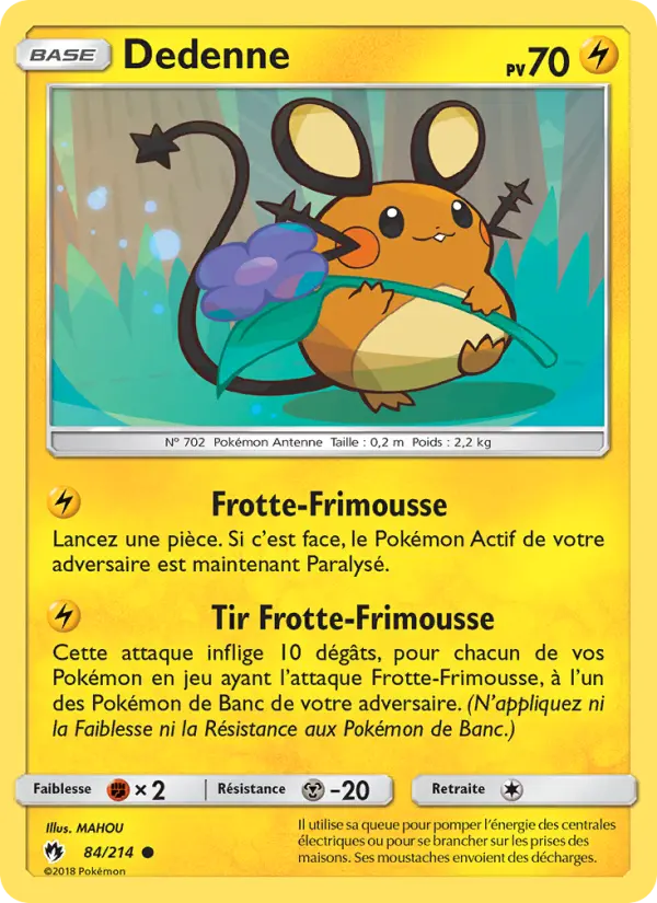 Dedenne — Carte Pokémon 84 Tonnerre Perdu
