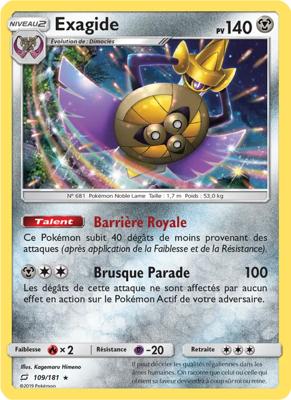 Exagide — Carte Pokémon 109 Duo de Choc