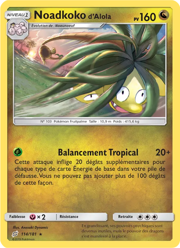 Noadkoko d’Alola — Carte Pokémon 114 Duo de Choc