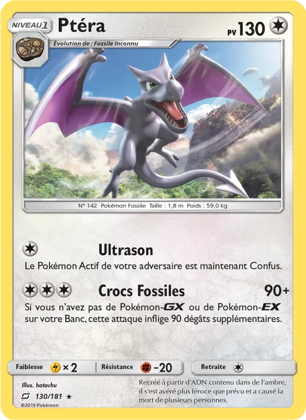 Ptéra — Carte Pokémon 130 Duo de Choc