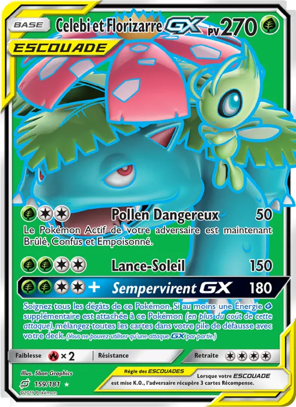 Celebi et Florizarre GX — Carte Pokémon 159 Duo de Choc