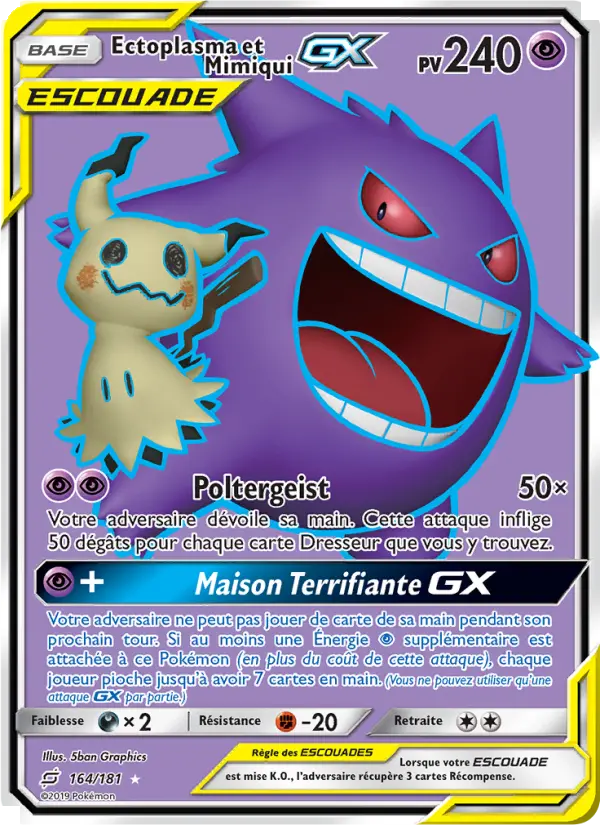Ectoplasma et Mimiqui GX — Carte Pokémon 164 Duo de Choc
