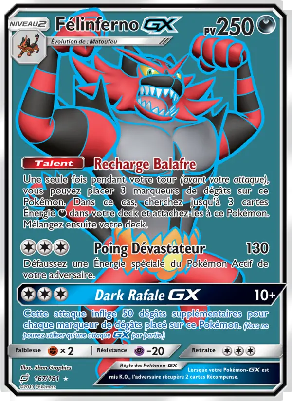 Félinferno GX — Carte Pokémon 167 Duo de Choc