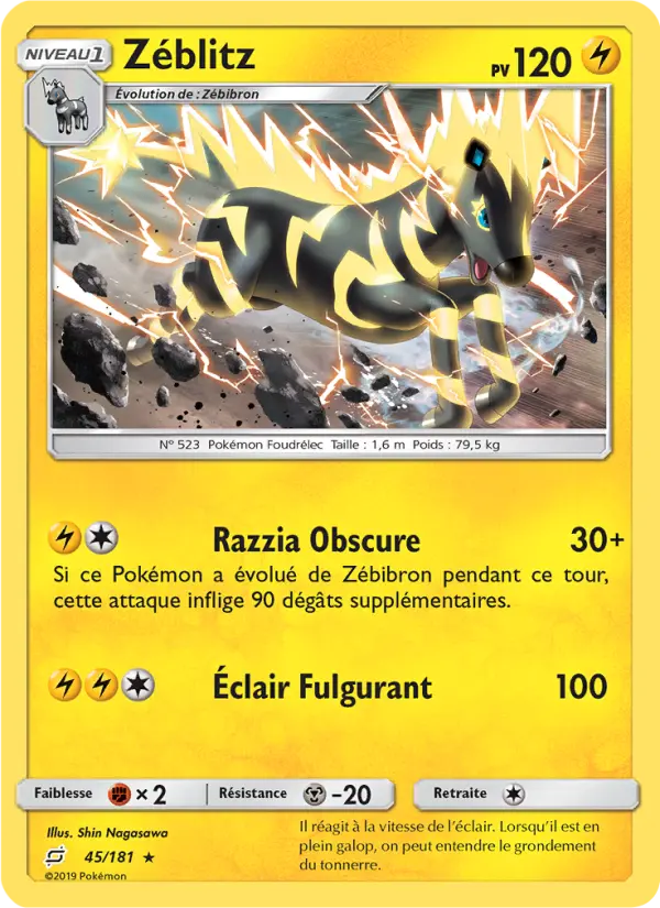 Zéblitz — Carte Pokémon 45 Duo de Choc