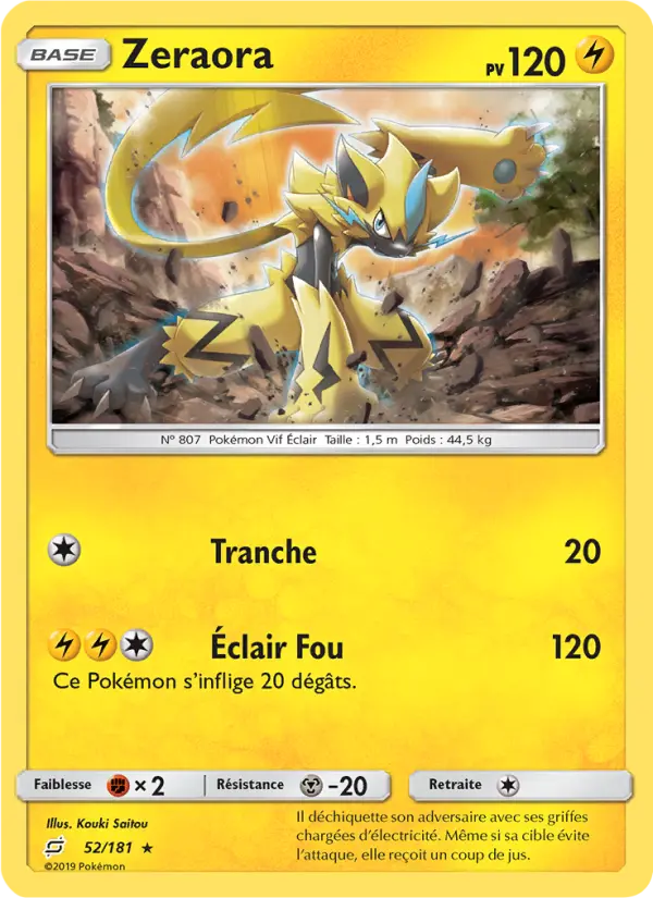Zeraora — Carte Pokémon 52 Duo de Choc