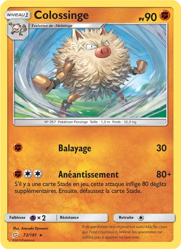 Colossinge — Carte Pokémon 72 Duo de Choc