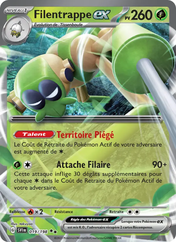 Filentrappe-ex — Carte Pokémon 019 Écarlate et Violet