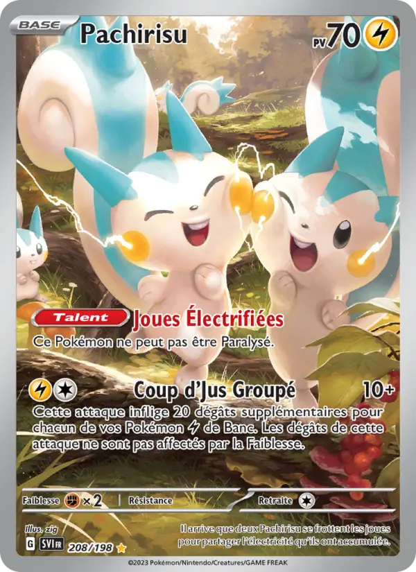 Pachirisu — Carte Pokémon 208 Écarlate et Violet