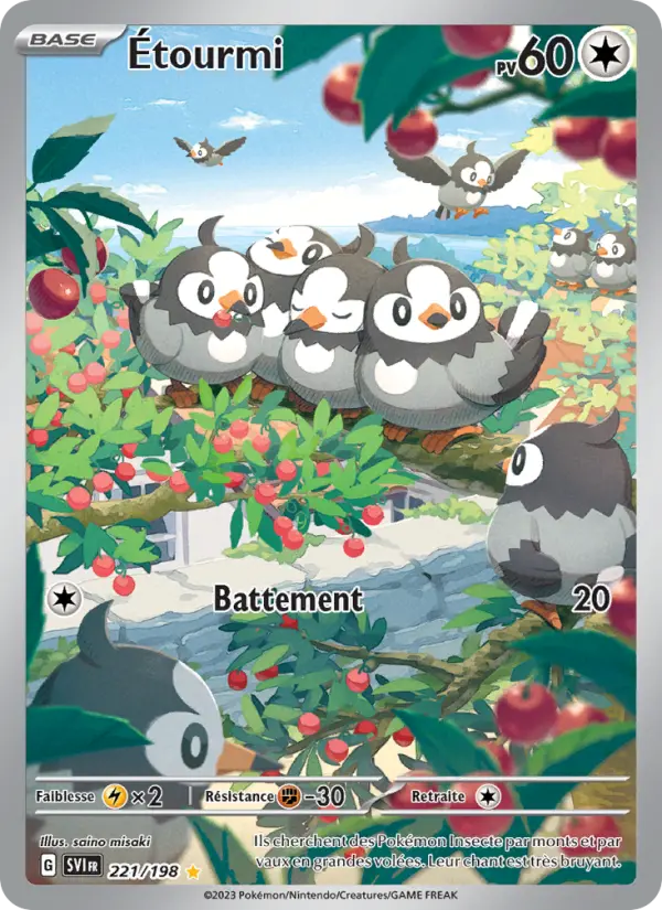 Étourmi — Carte Pokémon 221 Écarlate et Violet