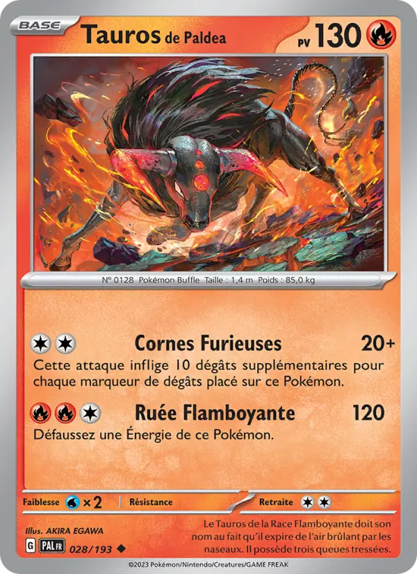 Tauros de Paldea — Carte Pokémon 028 Évolutions à Paldea