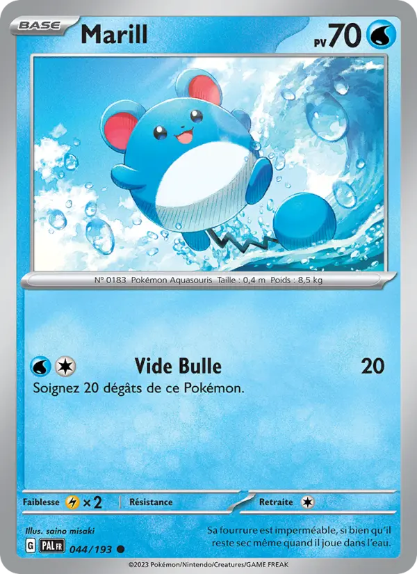 Marill — Carte Pokémon 044 Évolutions à Paldea