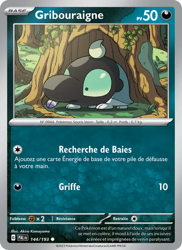 Gribouraigne — Carte Pokémon 144 Évolutions à Paldea