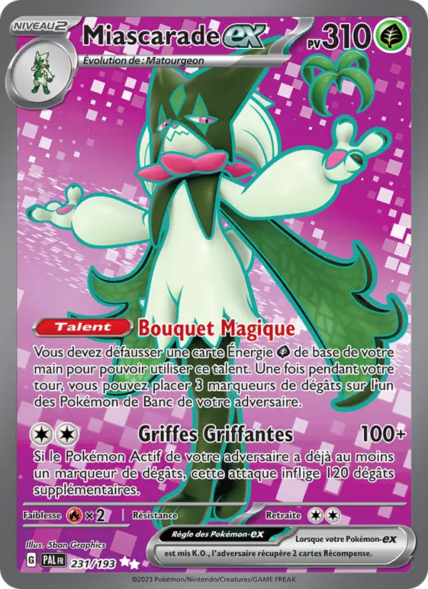 Miascarade-ex — Carte Pokémon 231 Évolutions à Paldea