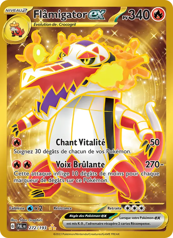 Flâmigator-ex — Carte Pokémon 272 Évolutions à Paldea