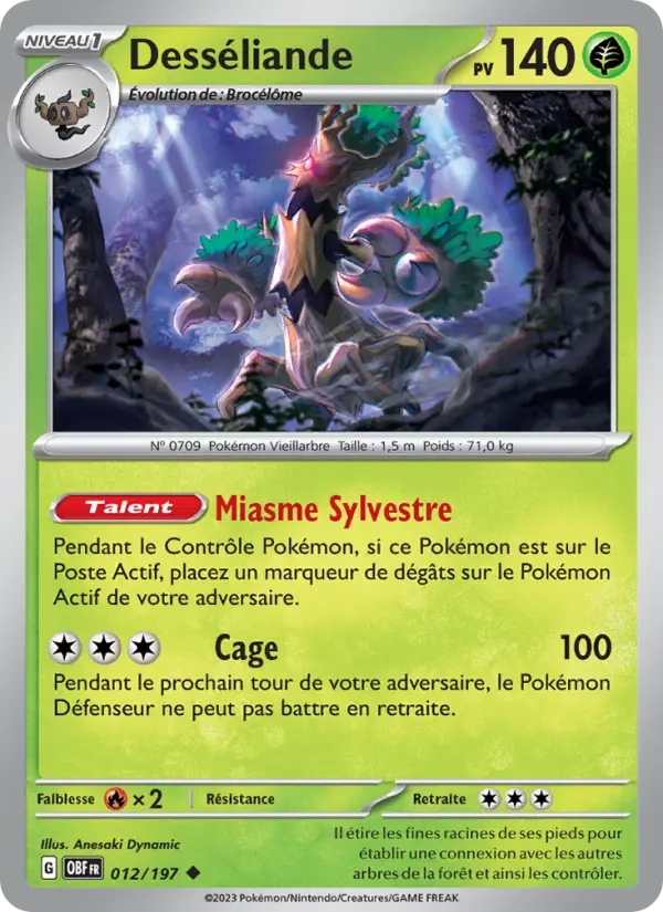 Desséliande — Carte Pokémon 012 Flammes Obsidiennes