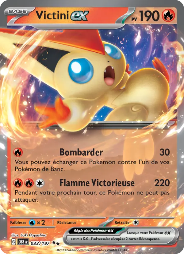 Victini-ex — Carte Pokémon 033 Flammes Obsidiennes