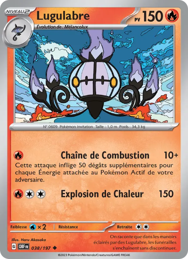 Lugulabre — Carte Pokémon 038 Flammes Obsidiennes