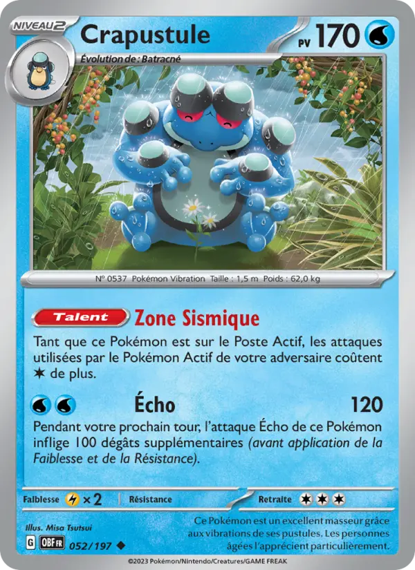 Crapustule — Carte Pokémon 052 Flammes Obsidiennes