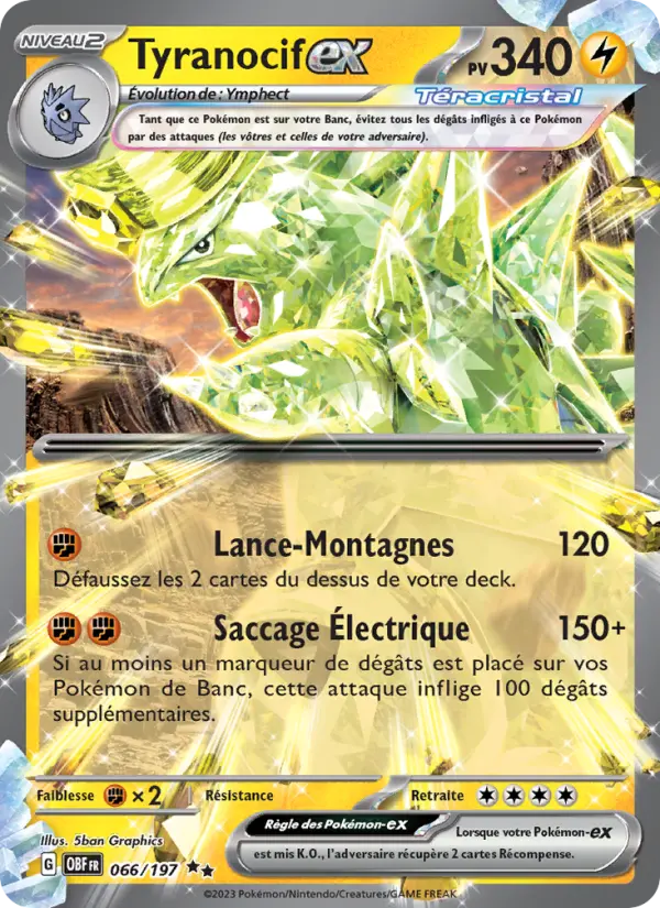 Tyranocif-ex — Carte Pokémon 066 Flammes Obsidiennes