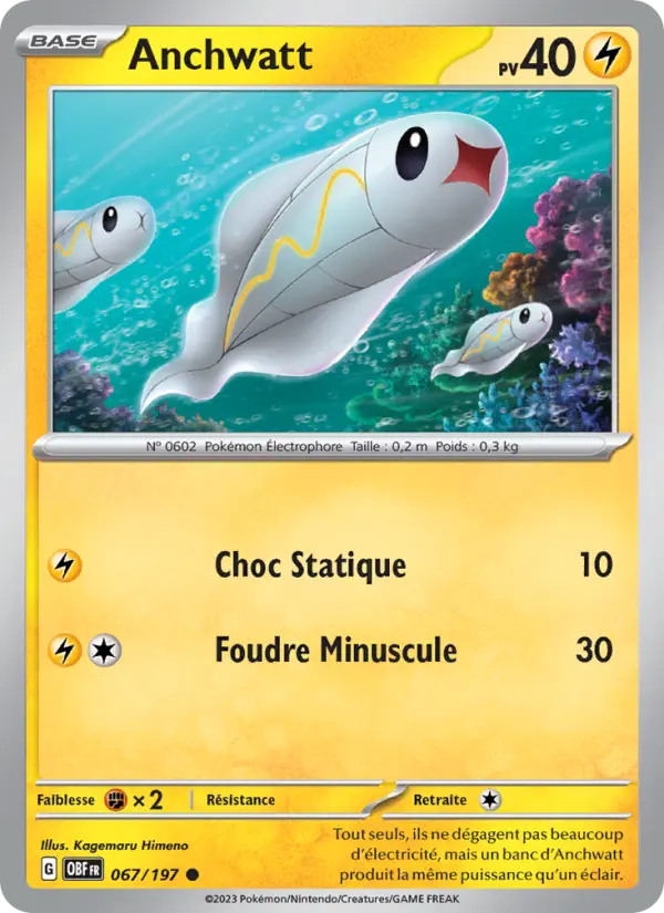 Anchwatt — Carte Pokémon 067 Flammes Obsidiennes