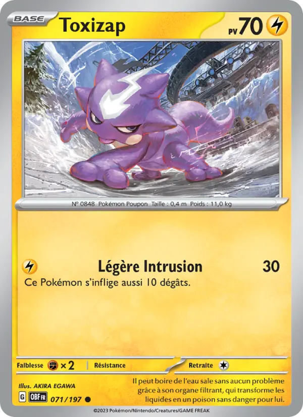 Toxizap — Carte Pokémon 071 Flammes Obsidiennes