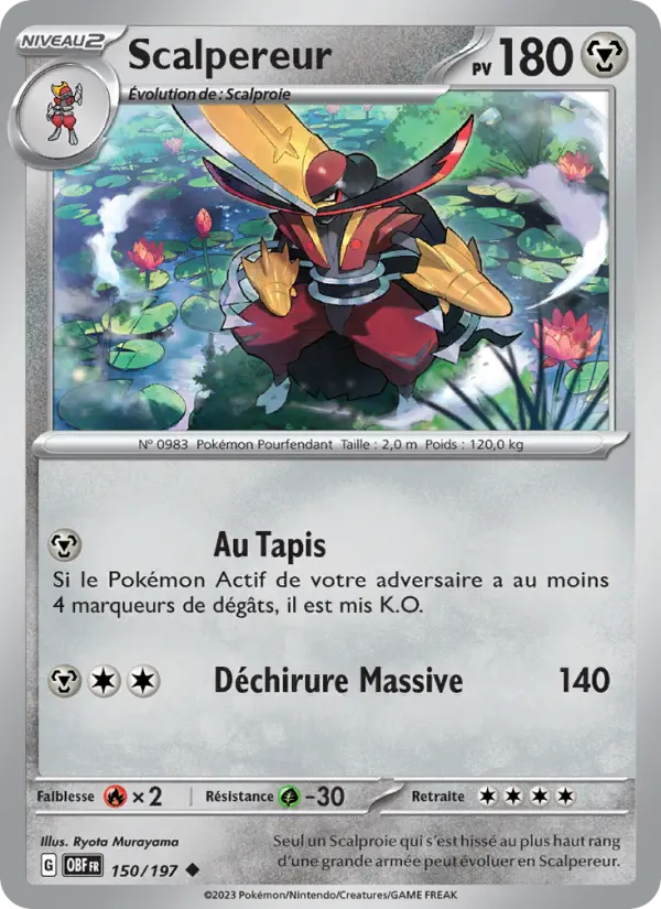 Scalpereur — Carte Pokémon 150 Flammes Obsidiennes