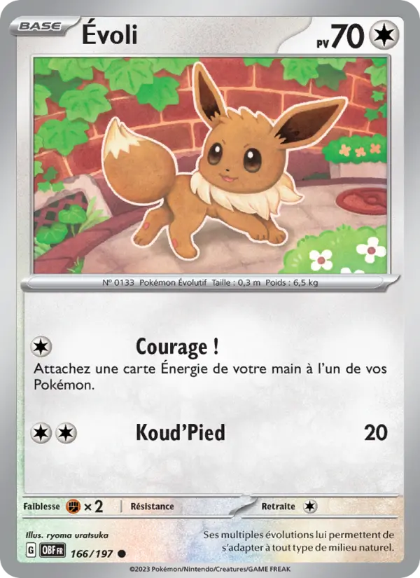 Évoli — Carte Pokémon 166 Flammes Obsidiennes