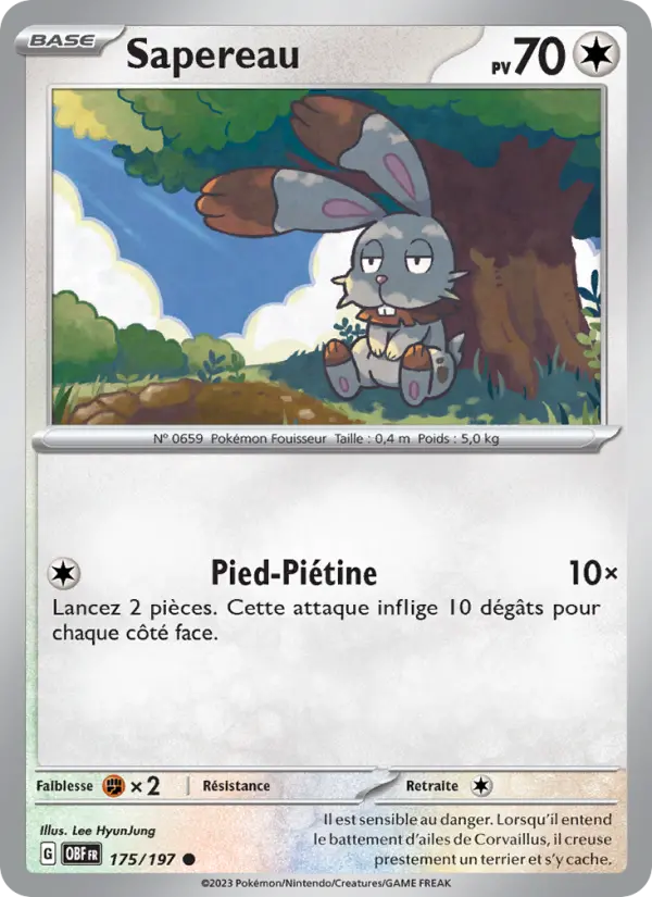 Sapereau — Carte Pokémon 175 Flammes Obsidiennes