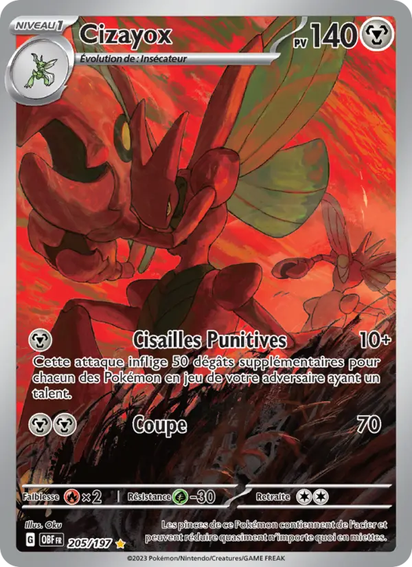 Cizayox — Carte Pokémon 205 Flammes Obsidiennes