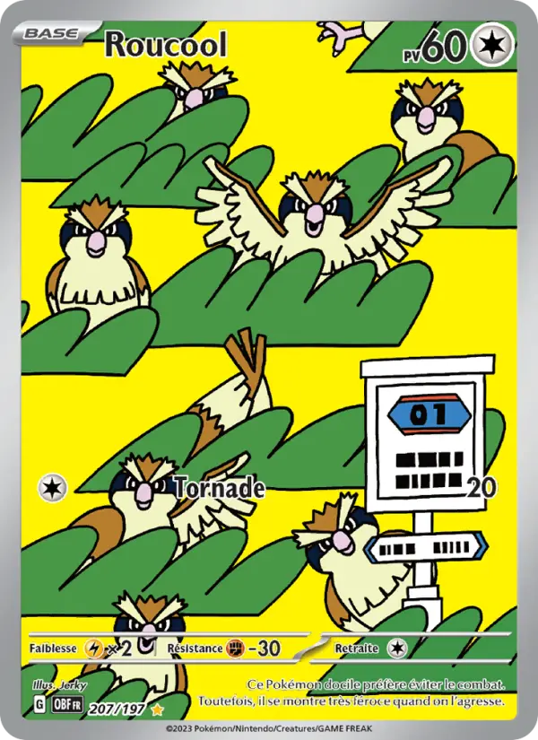 Roucool — Carte Pokémon 207 Flammes Obsidiennes