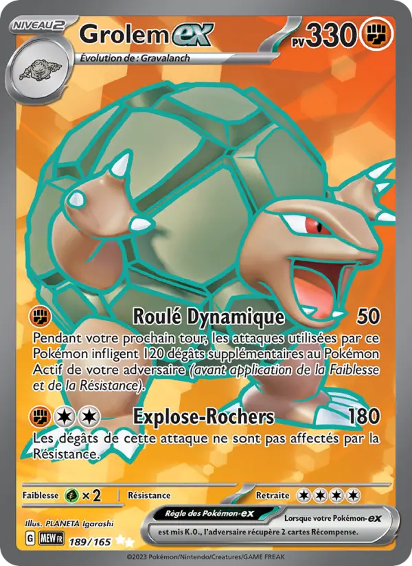 Grolem-ex — Carte Pokémon 189 151