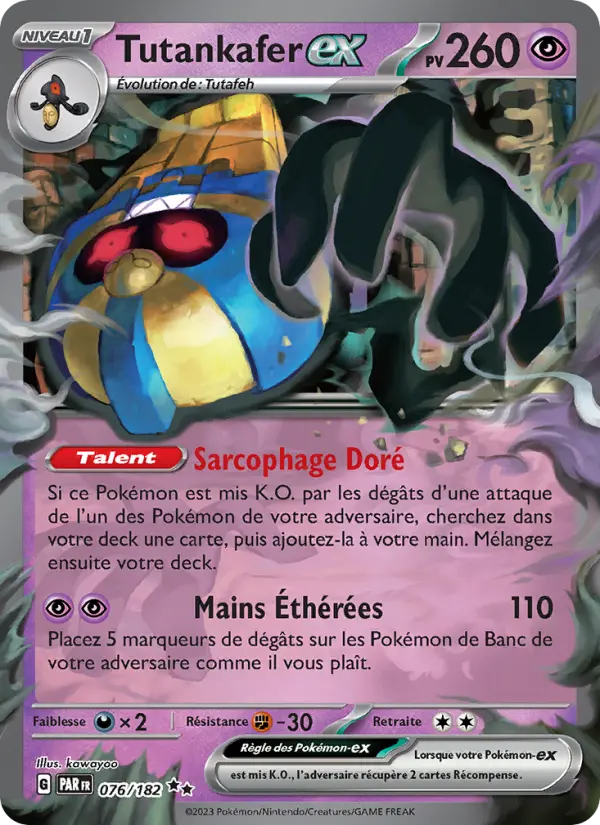 Tutankafer-ex — Carte Pokémon 076 Faille Paradoxe