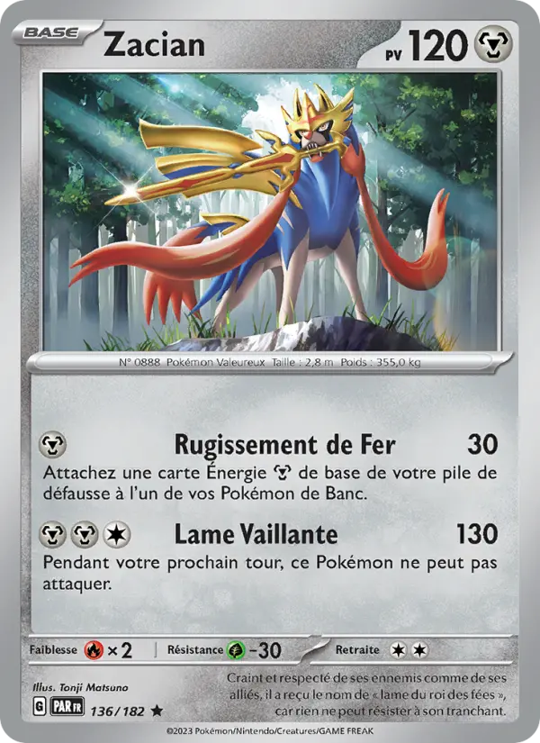 Zacian — Carte Pokémon 136 Faille Paradoxe