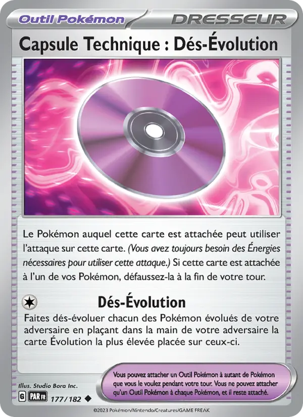 Capsule Technique : Dés-Évolution — Carte Pokémon 177 Faille Paradoxe