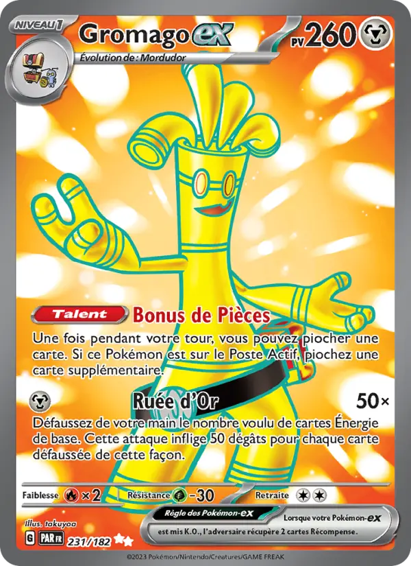 Gromago-ex — Carte Pokémon 231 Faille Paradoxe