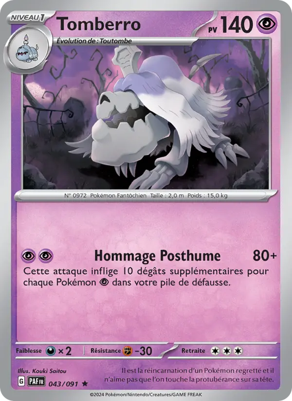 Tomberro — Carte Pokémon 043 Destinées de Paldea