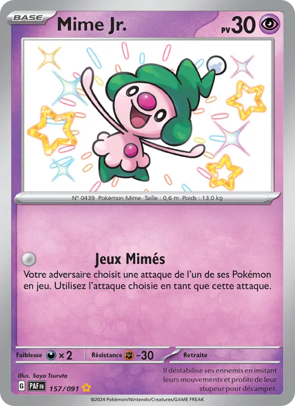Mime Jr. — Carte Pokémon 157 Destinées de Paldea