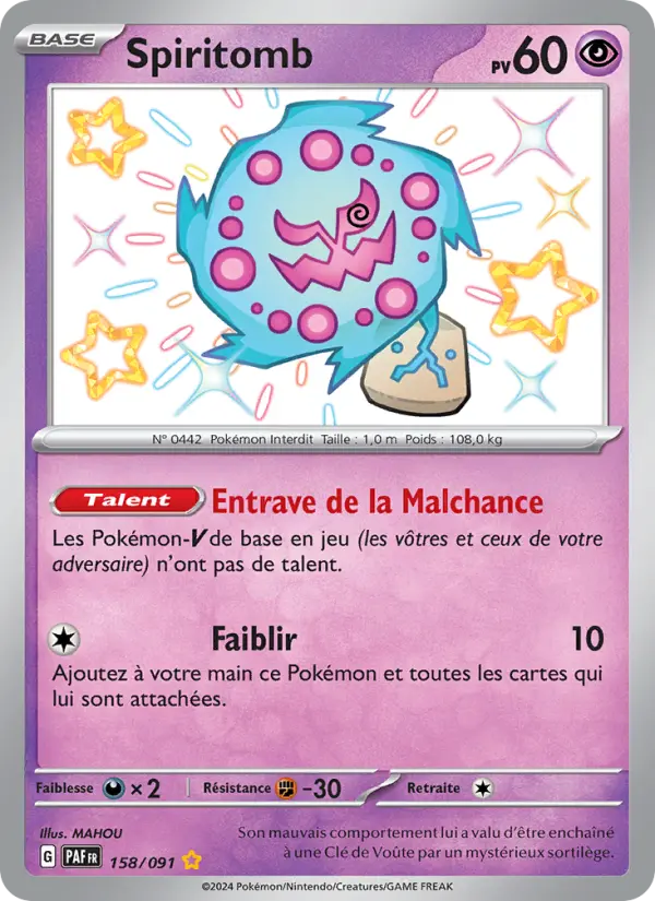 Spiritomb — Carte Pokémon 158 Destinées de Paldea