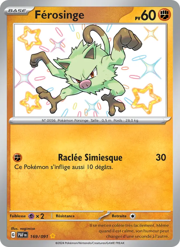 Férosinge — Carte Pokémon 169 Destinées de Paldea