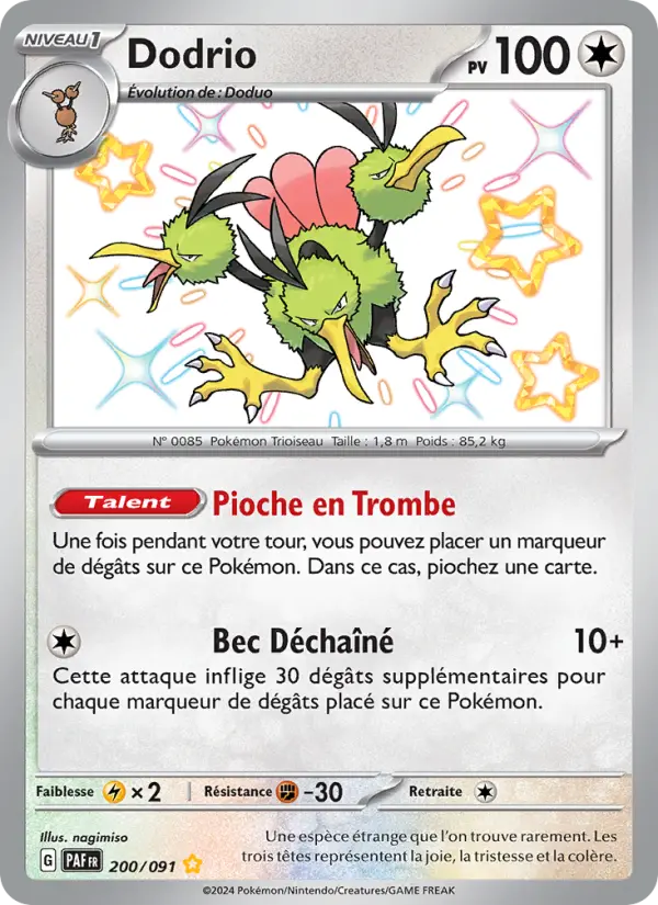 Dodrio — Carte Pokémon 200 Destinées de Paldea