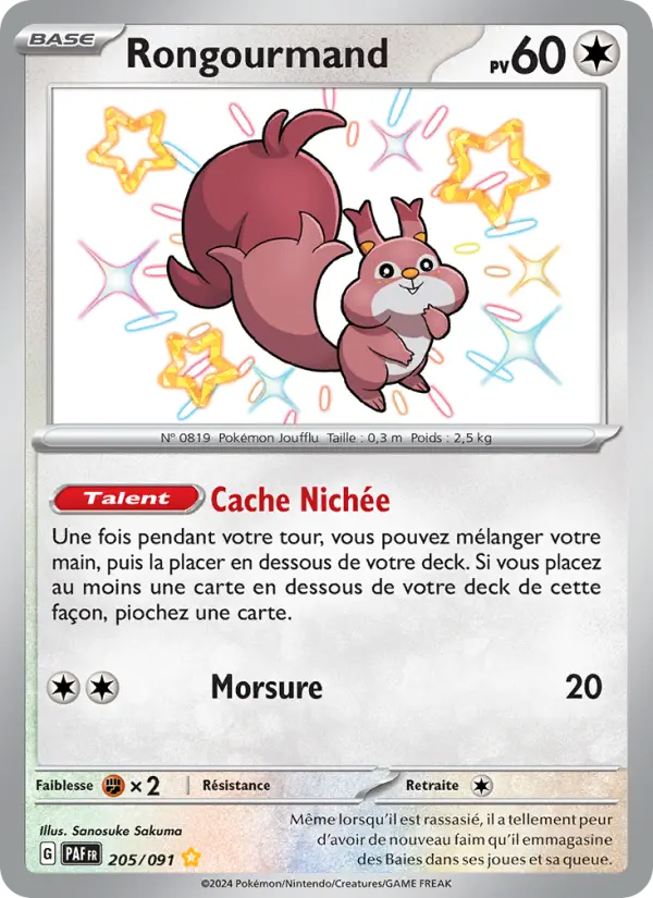 Rongourmand — Carte Pokémon 205 Destinées de Paldea