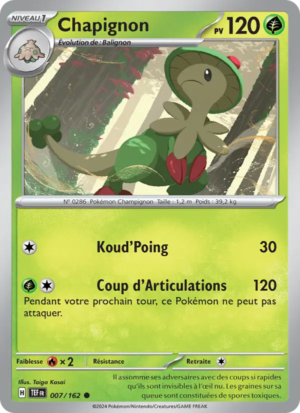 Chapignon — Carte Pokémon 007 Forces Temporelles