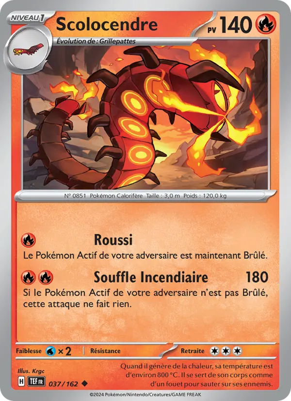 Scolocendre — Carte Pokémon 037 Forces Temporelles