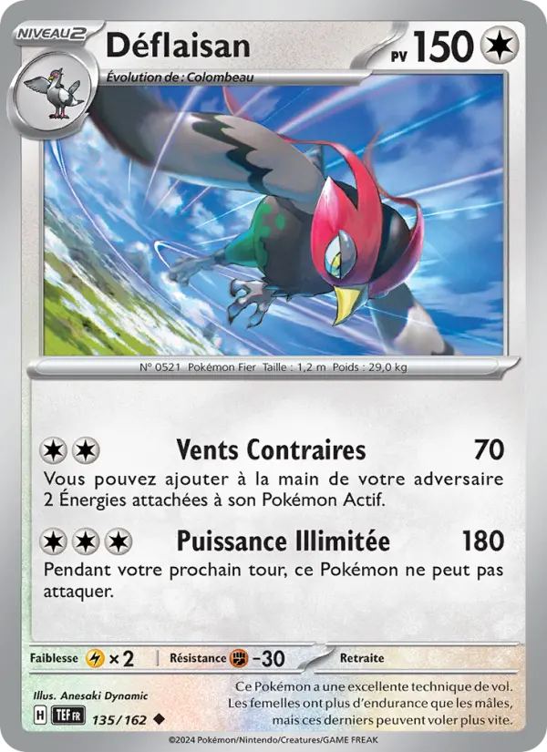 Déflaisan — Carte Pokémon 135 Forces Temporelles