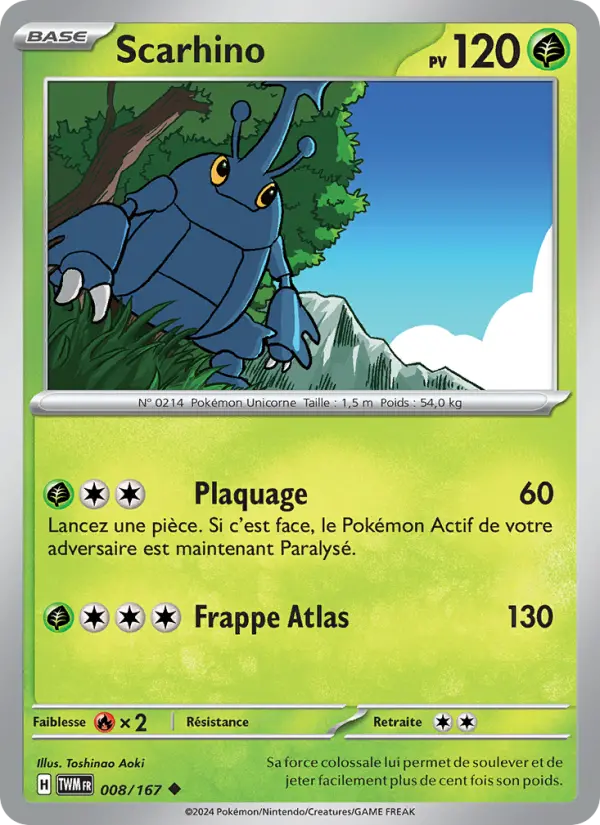 Scarhino — Carte Pokémon 008 Mascarade Crépusculaire
