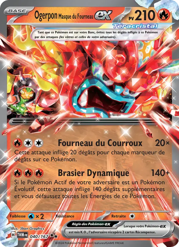 Ogerpon Masque du Fourneau-ex — Carte Pokémon 040 Mascarade Crépusculaire