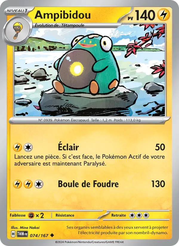 Ampibidou — Carte Pokémon 074 Mascarade Crépusculaire