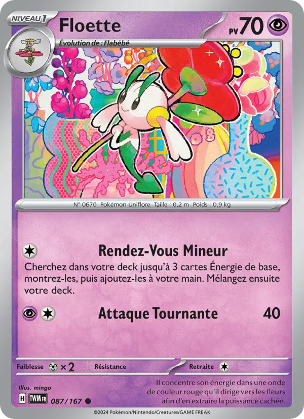 Floette — Carte Pokémon 087 Mascarade Crépusculaire
