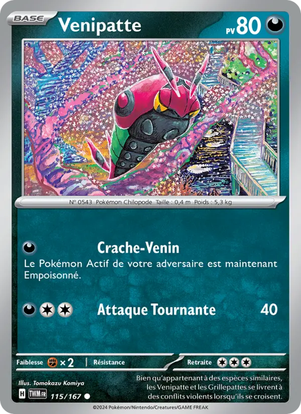 Venipatte — Carte Pokémon 115 Mascarade Crépusculaire